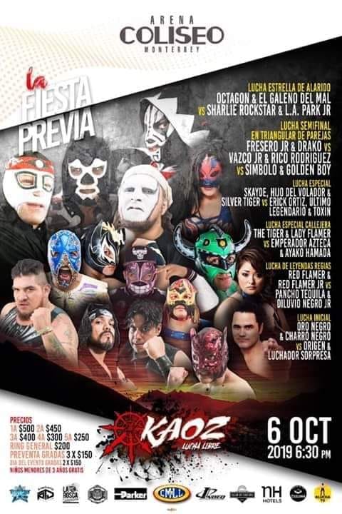 Carteleras de lucha libre del 3 al 9 de octubre