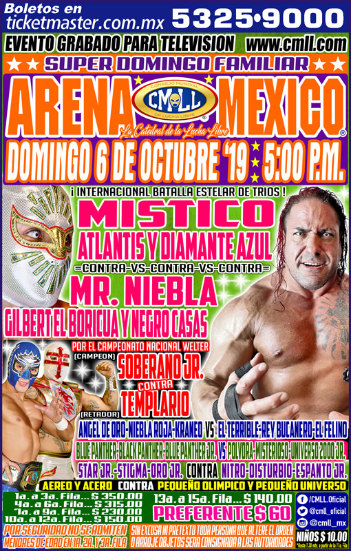 Carteleras de lucha libre del 3 al 9 de octubre