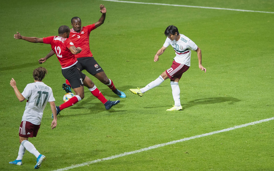 Así le pegó José Juan Macías en el primer gol (IMAGO7)