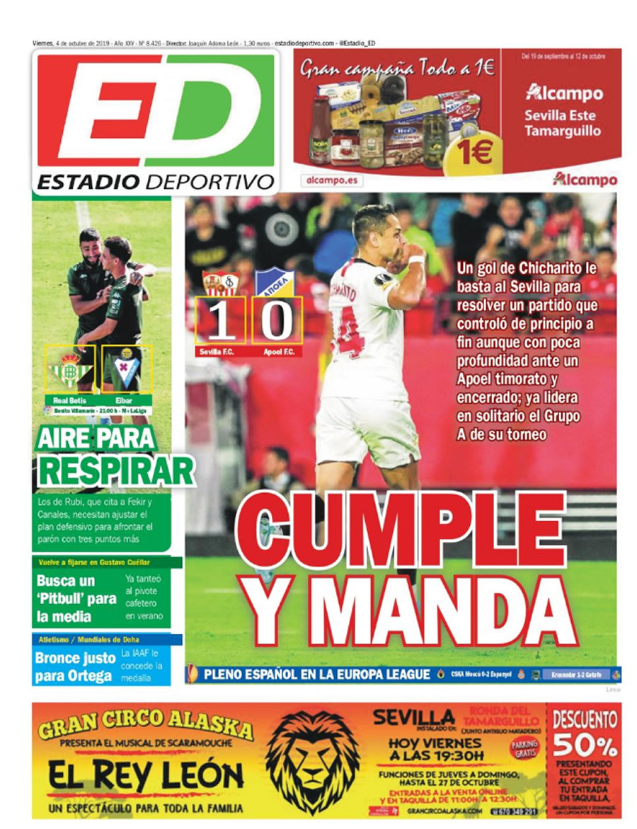 El diario Estadio Deportivo de España le dedicó su portada a Javier Hernández.
