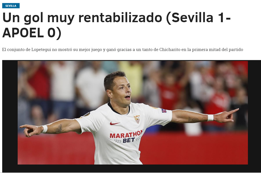Andalucía información no dejó pasar la anotación del goleador mexicano.