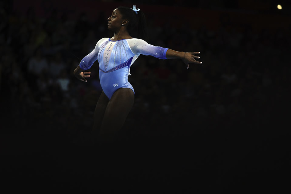 Simone Biles en el Mundial de Sttutgart (FOTO: AFP)