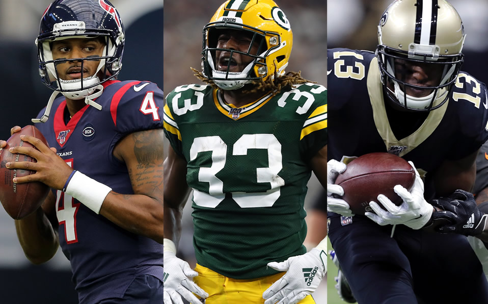 Deshaun Watson, Aaron Jones y Michael Thomas fueron de las figuras en la Semana 5. (AFP)