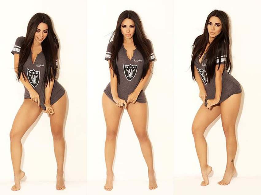 Jimena Sánchez siempre demuestra su amor por los Raiders, Yankees y Lakers. Foto: Instagram @jimenasanchezmx
