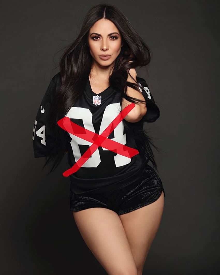 Jimena Sánchez siempre demuestra su amor por los Raiders, Yankees y Lakers. Foto: Instagram @jimenasanchezmx