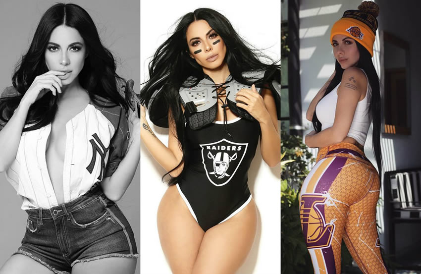 Jimena Sánchez siempre demuestra su amor por los Raiders, Yankees y Lakers. Foto: Instagram @jimenasanchezmx