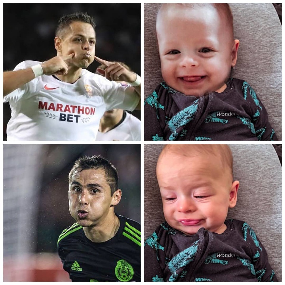 ¡Fuchi los festejos de Paul Aguilar! Nada como las mejillas de papá.