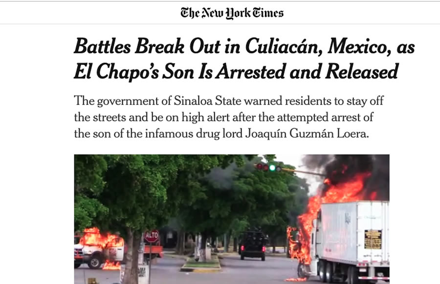El New York Times destacó la batalla que se dio para capturar y después liberar a Ovidio.