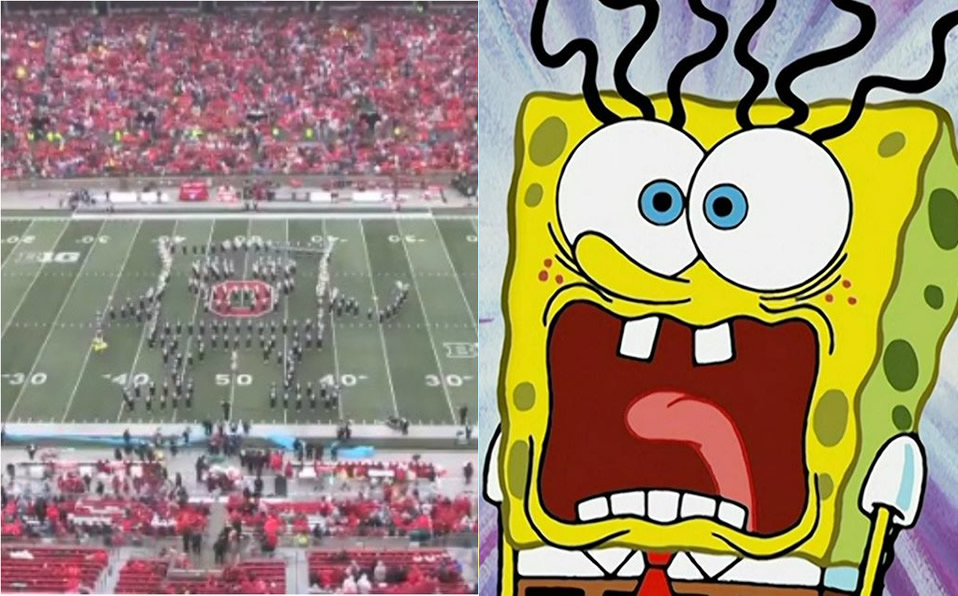 El espectáculo que se vio en el Ohio Stadium. (Imagen de Bob Esponja tomada de @spongebob)
