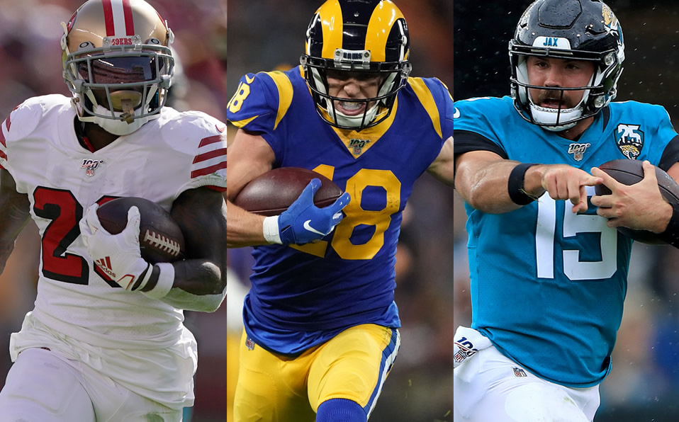 Tevin Coleman, Cooper Kupp y Gardner Minshew fueron las figuras de la Semana 8 en la NFL. (AFP-Reuters)