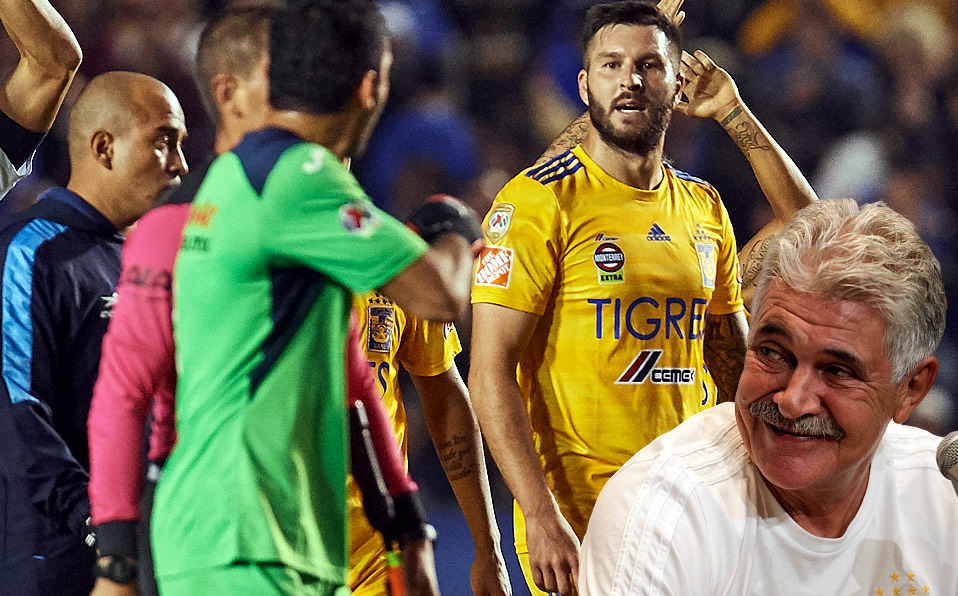 El Tuca Ferretti tomó con humor que Gignac le dijera "hijo" a Chuy Corona. (Mexsport)