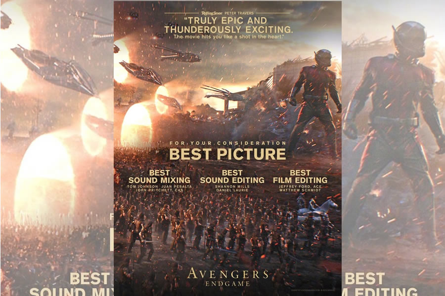 Por medio de pósters fue como Avengers: Endgame dejó clara su postura de que quiere ser contendiente a los premios Oscar 2020. FOTOS: Marvel.