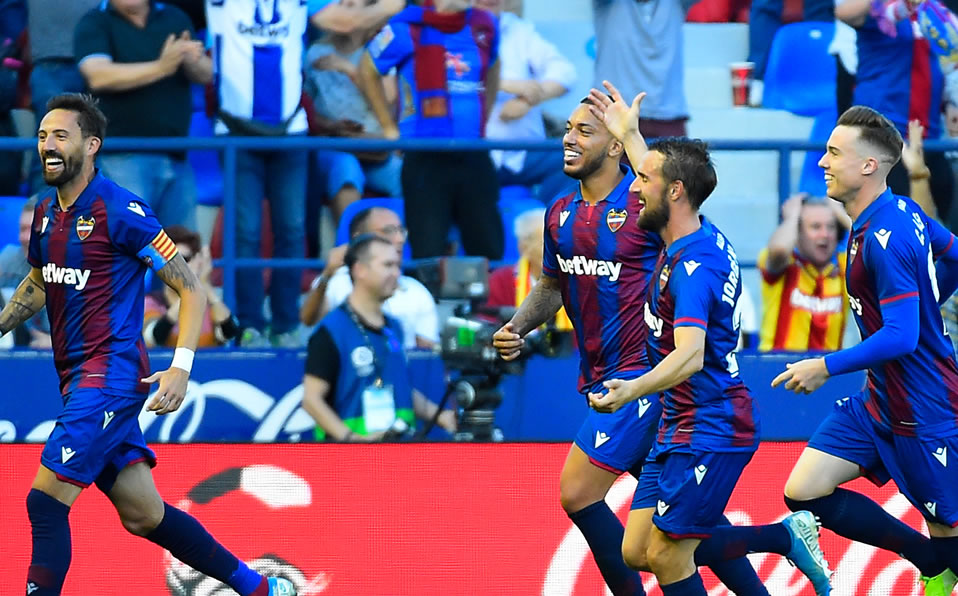 La celebración del Levante. (AFP)