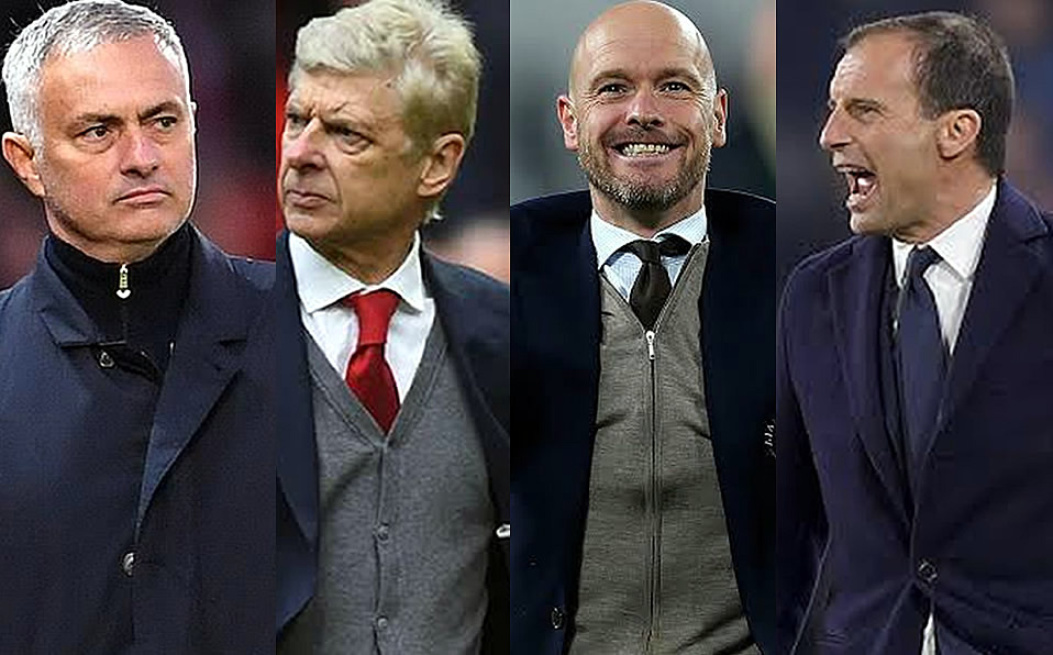 Mourinho, Wenger, Ten Hag y Allegri.