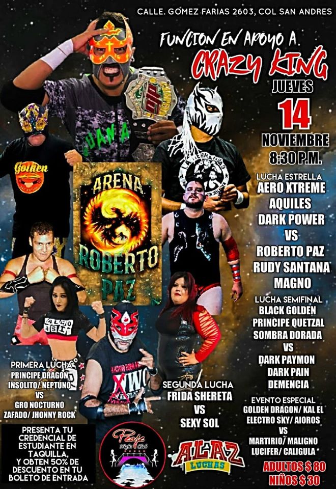 Los eventos de lucha libre que se realizan del 14 al 20 de noviembre de 2019.