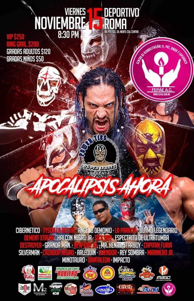 Los eventos de lucha libre que se realizan del 14 al 20 de noviembre de 2019.