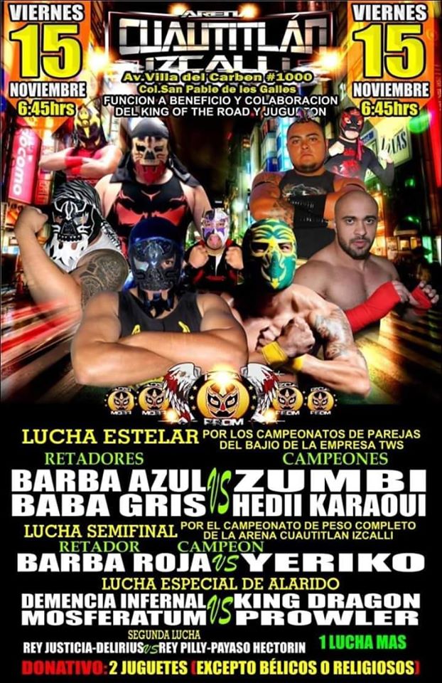Los eventos de lucha libre que se realizan del 14 al 20 de noviembre de 2019.