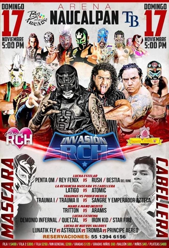 Los eventos de lucha libre que se realizan del 14 al 20 de noviembre de 2019.