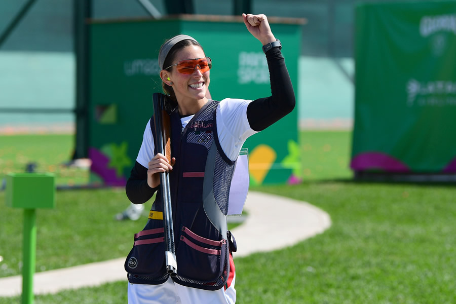 En el Skeet femenil, Gabriela Rodríguez también tuvo una destacable participación en Lima para obtener el boleto a Tokio. (Mexsport)