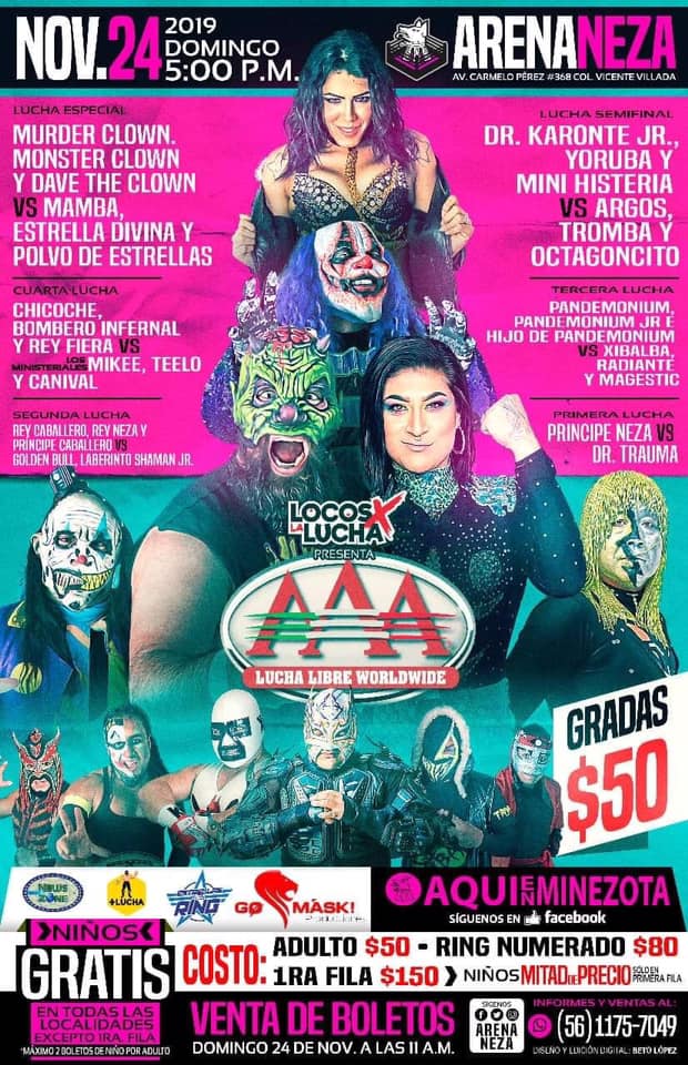 Eventos de lucha libre de la semana.