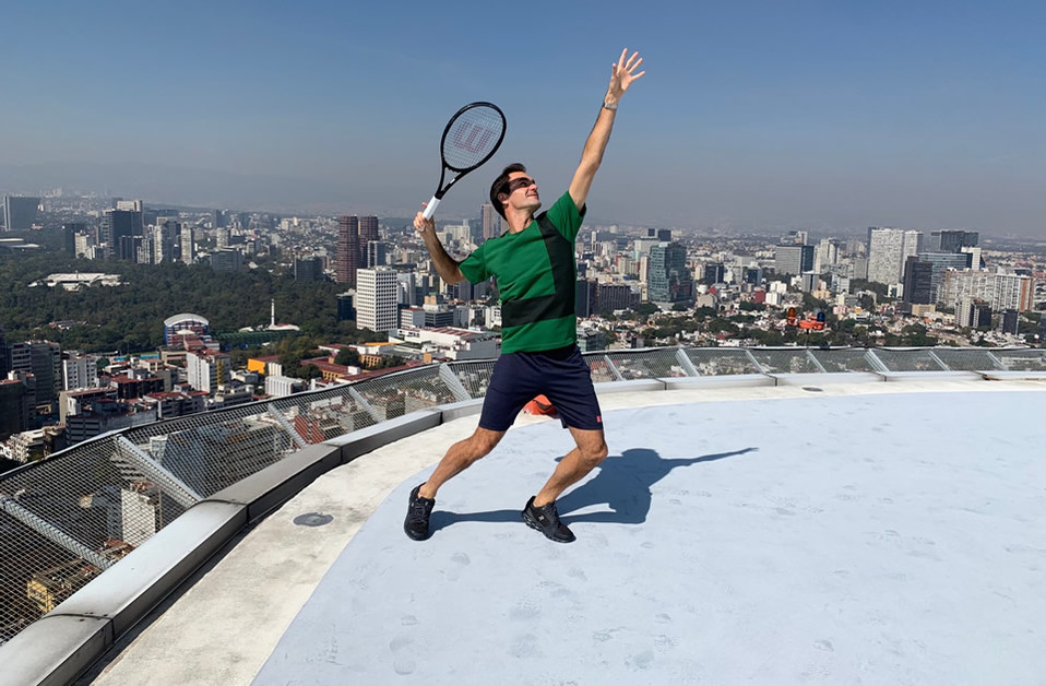 Roger Federer impresionado con la Plaza México y sus 40 mil lugares (FOTO: Twitter)