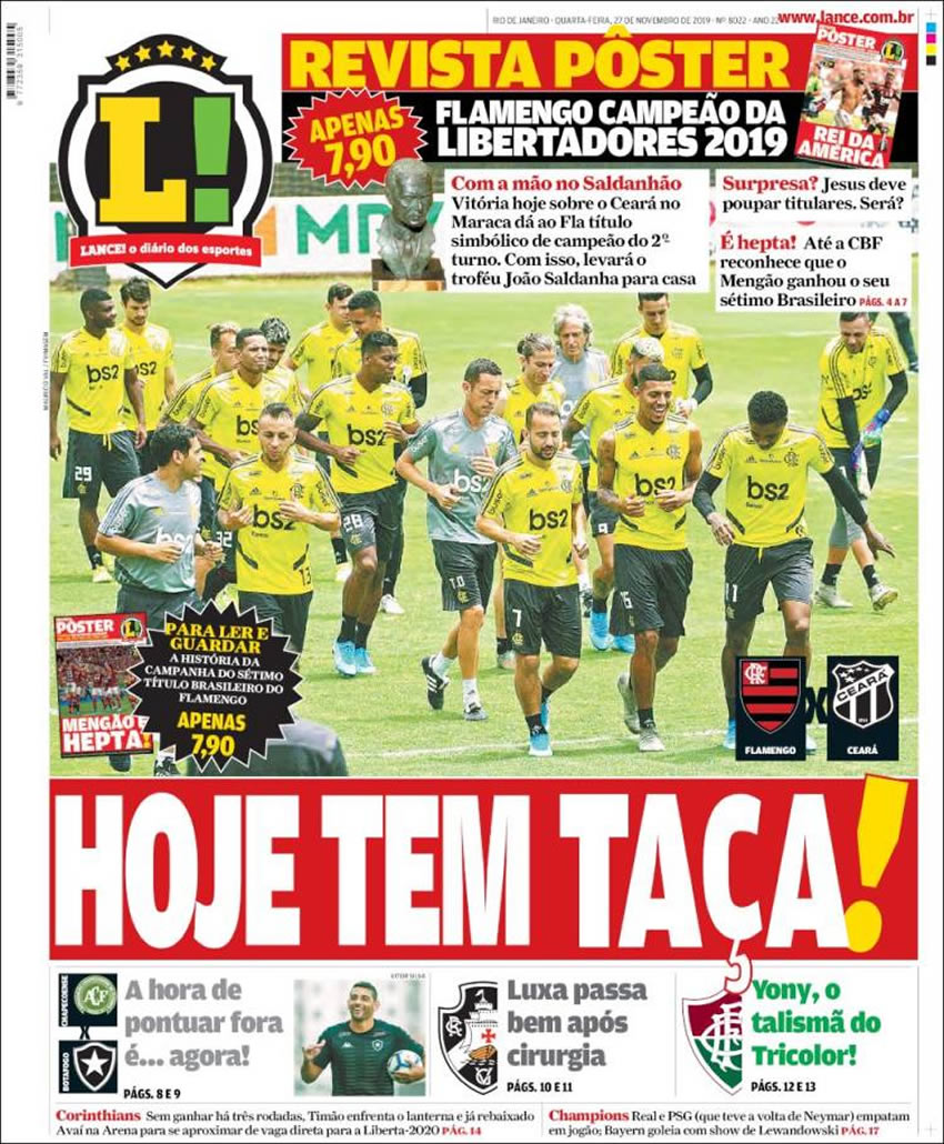 Portadas diarios deportivos en el mundo del 27 de noviembre de 2019