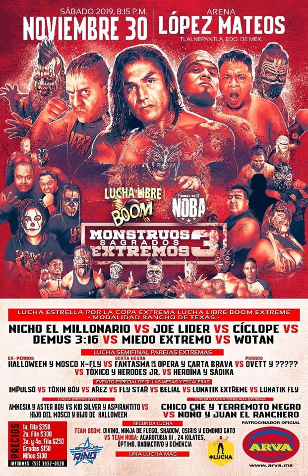 Carteleras de lucha libre 28 de noviembre al 4 de diciembre