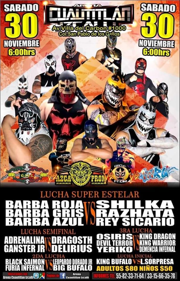 Carteleras de lucha libre 28 de noviembre al 4 de diciembre