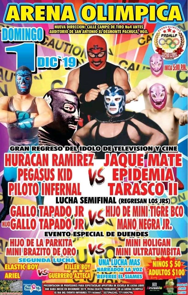 Carteleras de lucha libre 28 de noviembre al 4 de diciembre