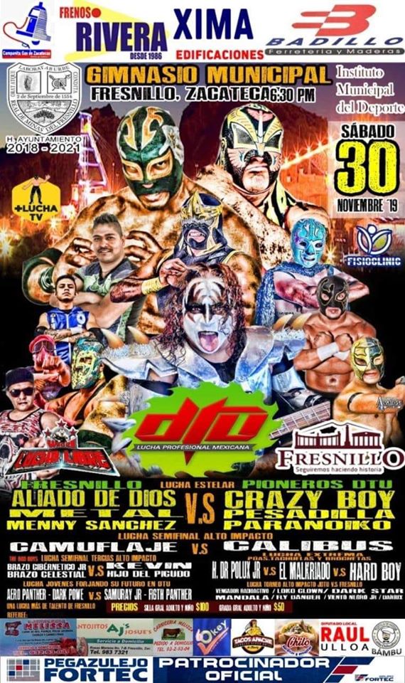 Carteleras de lucha libre 28 de noviembre al 4 de diciembre