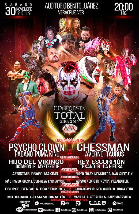 Carteleras de lucha libre 28 de noviembre al 4 de diciembre