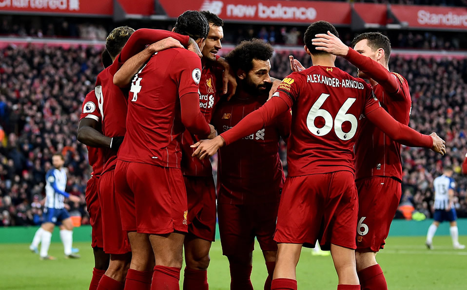 Jugadores del Liverpool festejando un gol. (Twitter @LFC)