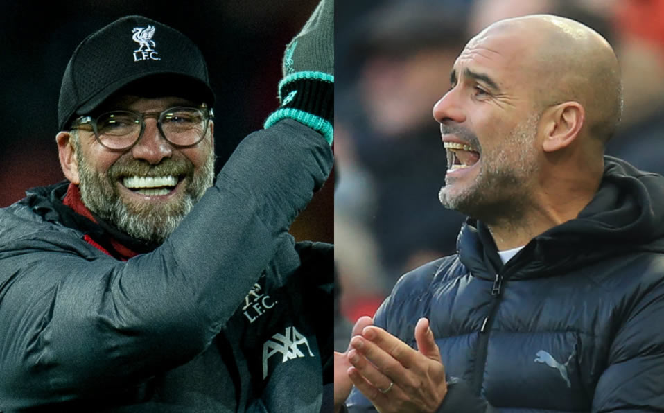 Klopp y Guardiola en un 'duelo' pocas veces visto. Fotos EFE y AFP