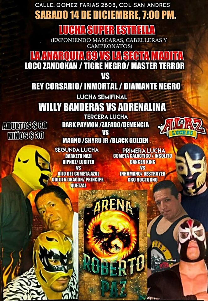Eventos de lucha libre del 13 al 17 de diciembre 2019.