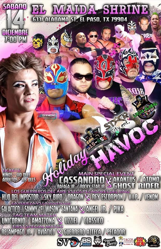 Eventos de lucha libre del 13 al 17 de diciembre 2019.
