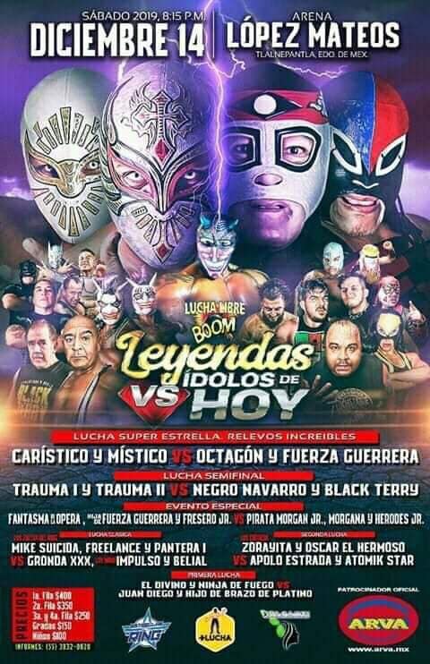 Eventos de lucha libre del 13 al 17 de diciembre 2019.