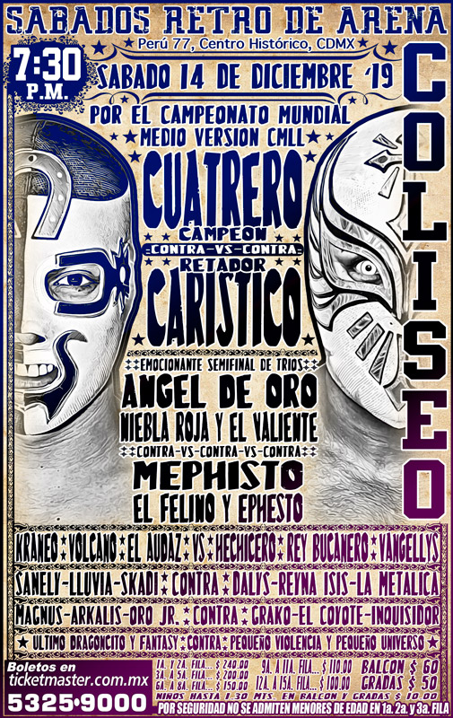 Eventos de lucha libre del 13 al 17 de diciembre 2019.