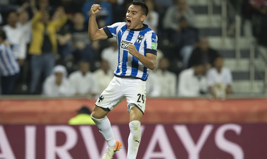 Charly Rodríguez gritando el tercero de Rayados. (Mexsport)