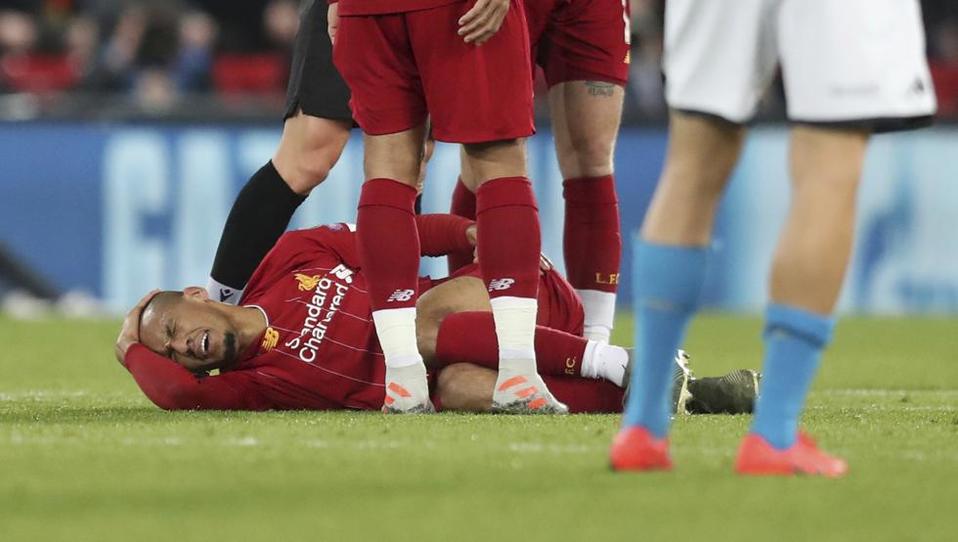 Fabinho: lesión que lo aleja de las canchas hasta 2020. (Twitter: @mundodeportivo)