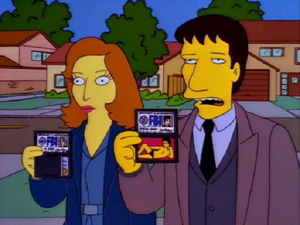 David Duchovny y Gillian Anderson en Los Simpson