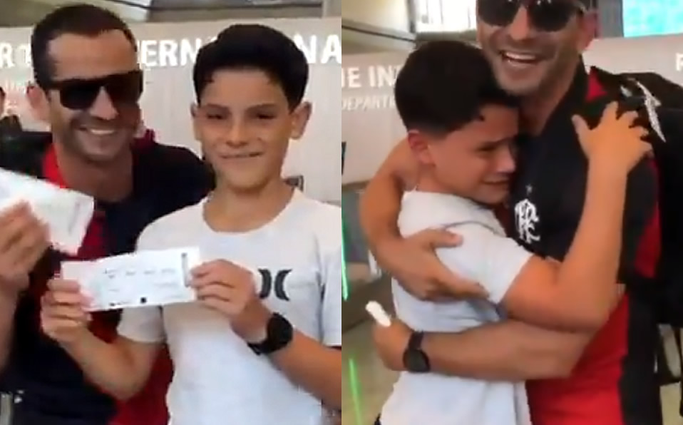 Vaya sorpresa que se llevó este niño brasileño. (Captura: Twitter)