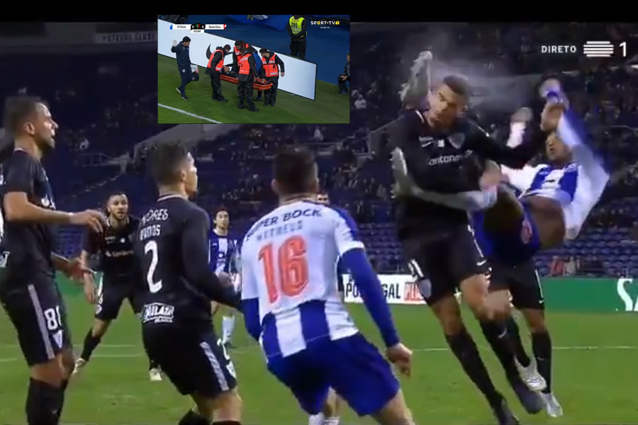 El incidente se dio al minuto 20 del partido de Octavos de Final de la Copa de Portugal.