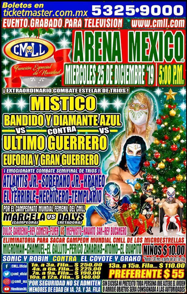 Las carteleras de lucha libre del 24 al 31 de diciembre