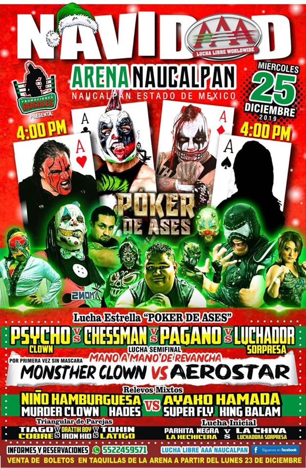 Las carteleras de lucha libre del 24 al 31 de diciembre