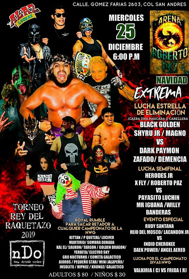 Las carteleras de lucha libre del 24 al 31 de diciembre