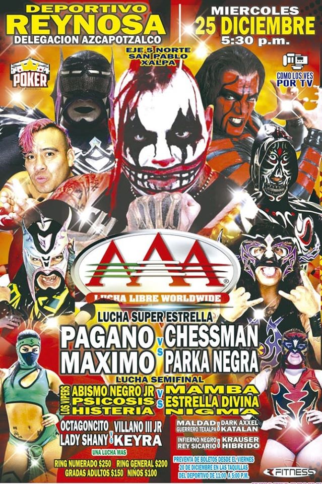 Las carteleras de lucha libre del 24 al 31 de diciembre