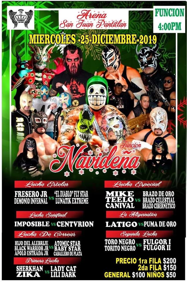 Las carteleras de lucha libre del 24 al 31 de diciembre