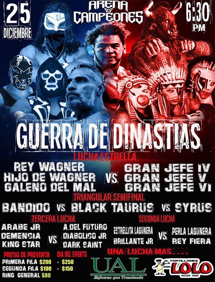 Las carteleras de lucha libre del 24 al 31 de diciembre