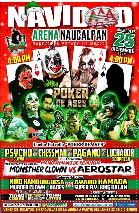 Las carteleras de lucha libre del 24 al 31 de diciembre