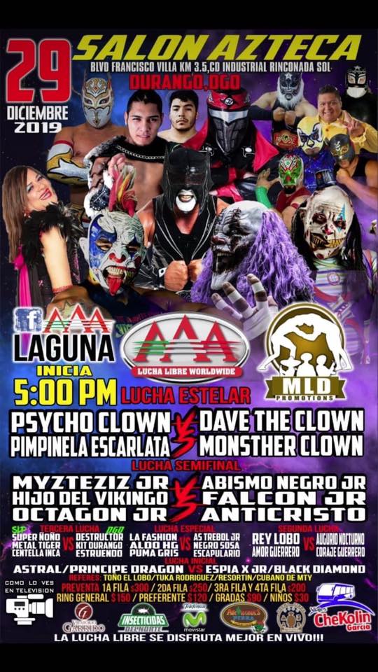 Las carteleras de lucha libre del 24 al 31 de diciembre